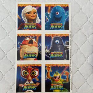 Dreamworks Monster vs Aliens 1 sheet stickers